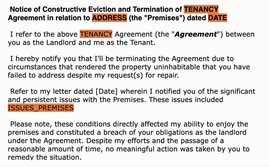 Constructive Eviction in 2023 Tenant Rights and Printable Templates